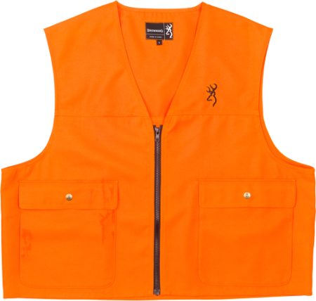 BROWNING JUNIOR SAFETY VEST - W/LOGO BLAZE ORANGE X-LARGE
